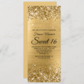 Glittery Gold Foil Sweet 16 Birthday Kaart (Voorkant / Achterkant)