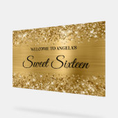 Glittery Gold Foil Sweet Sixteen Welkom Acryl Bord (Hoek)