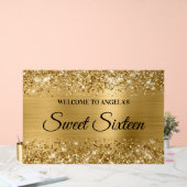 Glittery Gold Foil Sweet Sixteen Welkom Acryl Bord (Huwelijk)