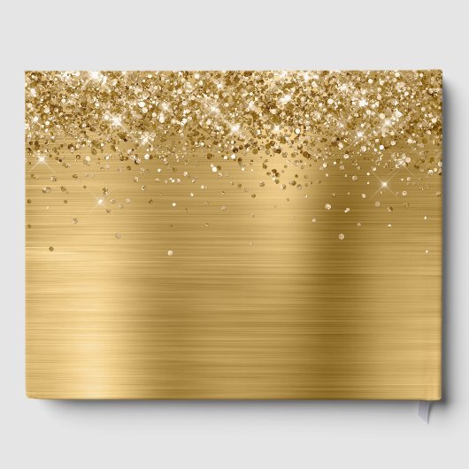 Glittery Gold Foil viering van het leven Gastenboek (Achterkant)