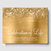 Glittery Gold Foil viering van het leven Gastenboek (Voorkant)