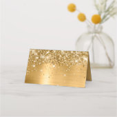 Glittery Gold Foil voorbehouden Plaatskaartje (Achterkant)