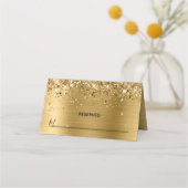 Glittery Gold Foil voorbehouden Plaatskaartje (Voorkant)