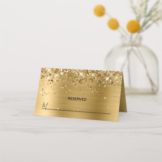 Glittery Gold Foil voorbehouden Plaatskaartje (Voorkant)