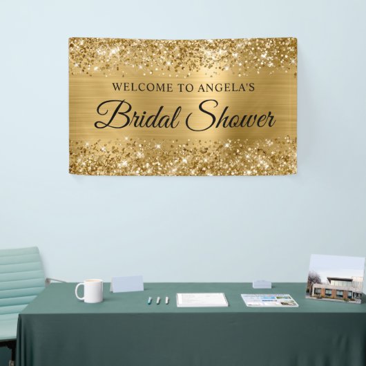 Glittery Gold Foil Vrijgezellenfeest Welkom Spandoek (Beurs)