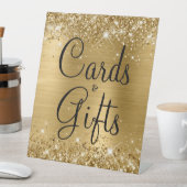 Glittery Gold Foil Weddenkaarten en cadeaus Reclamebord Met Voetstuk (Insitu)