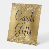 Glittery Gold Foil Weddenkaarten en cadeaus Reclamebord Met Voetstuk (Voorkant)