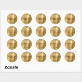Glittery Gold Foil Wedding Ronde Sticker (Vel)