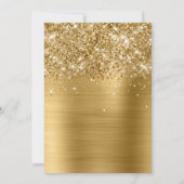 Glittery Gold Foil Wedding Save The Date (Achterkant)