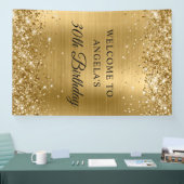Glittery Gold Folie 30e Verjaardag Vertical Spandoek (Beurs)