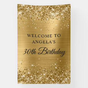 Glittery Gold Folie 30e Verjaardag Vertical Spandoek
