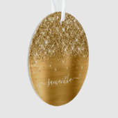 Glittery Gold Girly Handtekening Calligrafie Ornament (voorkant)