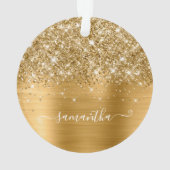 Glittery Gold Girly Handtekening Calligrafie Ornament (achterkant)