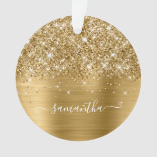 Glittery Gold Girly Handtekening Calligrafie Ornament