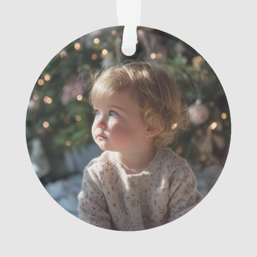 Glittery Gold Girly Signature Calligraphy Photo Ornament (achterkant)