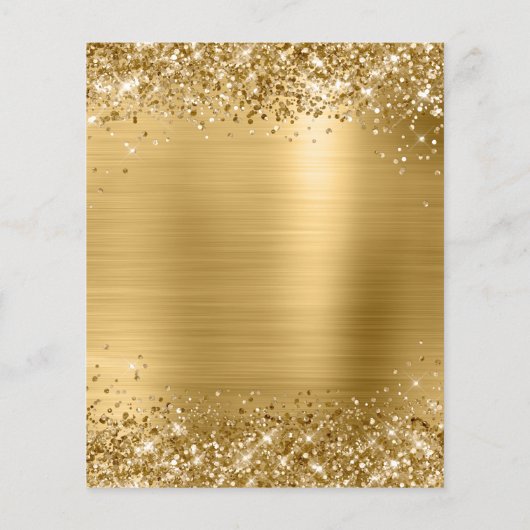 Glittery Gold Glam 40th Birthday Invite Flyer (Achterkant)