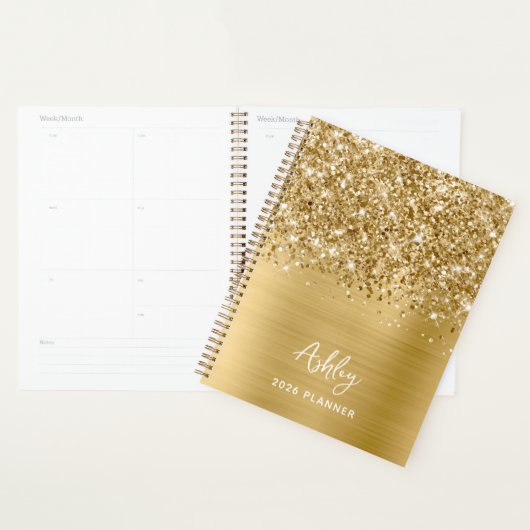 Glittery Gold Glam - Aangepast 2023 Planner (Display)