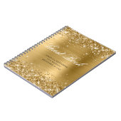 Glittery Gold Glam Classic Script Guestbook Notitieboek (Linkerzijde)
