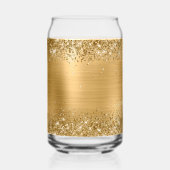 Glittery Gold Glam Fancy Monogram Blikvorm Glas (Achterkant)