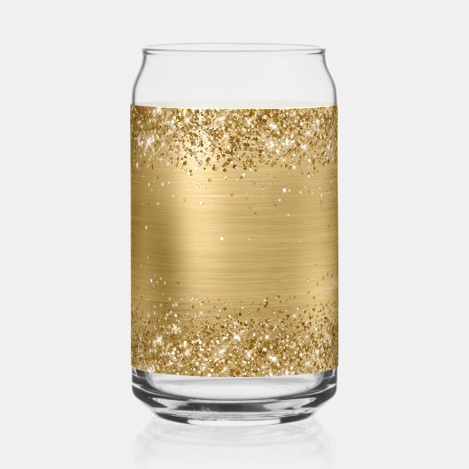 Glittery Gold Glam Fancy Monogram Blikvorm Glas (Achterkant)