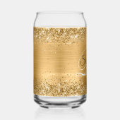 Glittery Gold Glam Fancy Monogram Blikvorm Glas (Rechts)