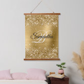 Glittery Gold Glam Fancy Monogram Hangend Wandkleed (Slaapkamer)