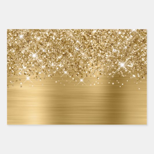 Glittery Gold Glam Inpakpapier Vel (Voorkant)