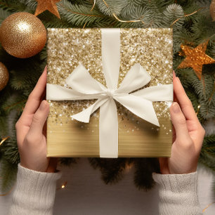 Glittery Gold Glam Inpakpapier Vel