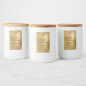 Glittery Gold Glam Monogram 50e verjaardag Voedselcontainer Etiket (Flessen)