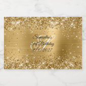 Glittery Gold Glam Monogrammed 21st verjaardag Likeurfles Etiket (Enkel label)
