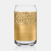 Glittery Gold Glam Name Blikvorm Glas (Achterkant)