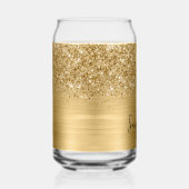 Glittery Gold Glam Name Blikvorm Glas (Rechts)