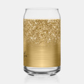 Glittery Gold Glam Name Blikvorm Glas (Links)