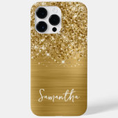 Glittery Gold Glam Name Case-Mate iPhone Case (Achterkant)