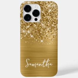 Glittery Gold Glam Name Case-Mate iPhone 14 Pro Max Hoesje