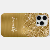 Glittery Gold Glam Name Case-Mate iPhone Case (Achterkant (horizontaal))