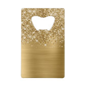 Glittery Gold Glam Name Creditkaart Flessenopener (Achterkant)