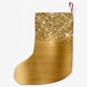 Glittery Gold Glam Name Kleine Kerstsok (Achterkant)