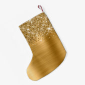 Glittery Gold Glam Name Kleine Kerstsok (Achterkant (Hangend))