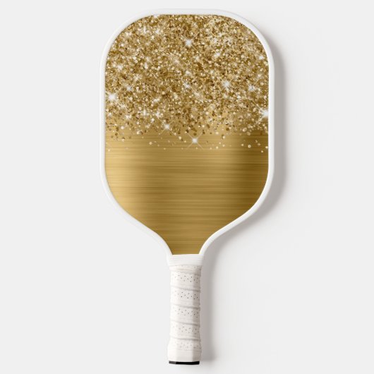 Glittery Gold Glam Name Pickleball Paddle (Achterkant)