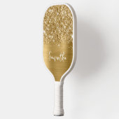 Glittery Gold Glam Name Pickleball Paddle (Links)