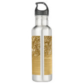 Glittery Gold Glam Name Waterfles (Achterkant)