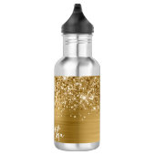 Glittery Gold Glam Name Waterfles (Rechts)