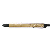 Glittery Gold Glam Name Zwarte Inkt Pen (Bodem)