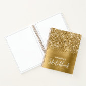 Glittery Gold Glam Schetsboek met Naam Notitieboek (Binnen)