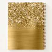 Glittery Gold Glam Schetsboek met Naam Notitieboek (Achterkant)
