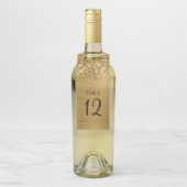 Glittery Gold Glam Tafelnummer Flessenhanger (Op fles)