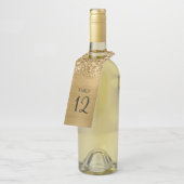 Glittery Gold Glam Tafelnummer Flessenhanger (Schuin)