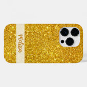 Glittery Gold Glitter - Aangepaste naam op maat Case-Mate iPhone Case (Achterkant (horizontaal))