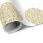 Glittery Gold Heart Pattern Golden White Holiday Cadeaupapier (Rol Hoek)